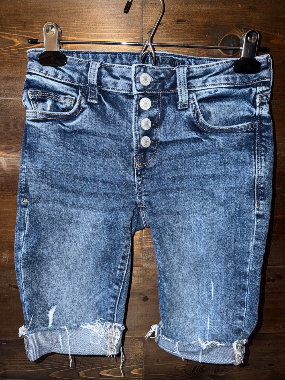 Arizona Jean Company Distressed Blue Denim Jean Shorts